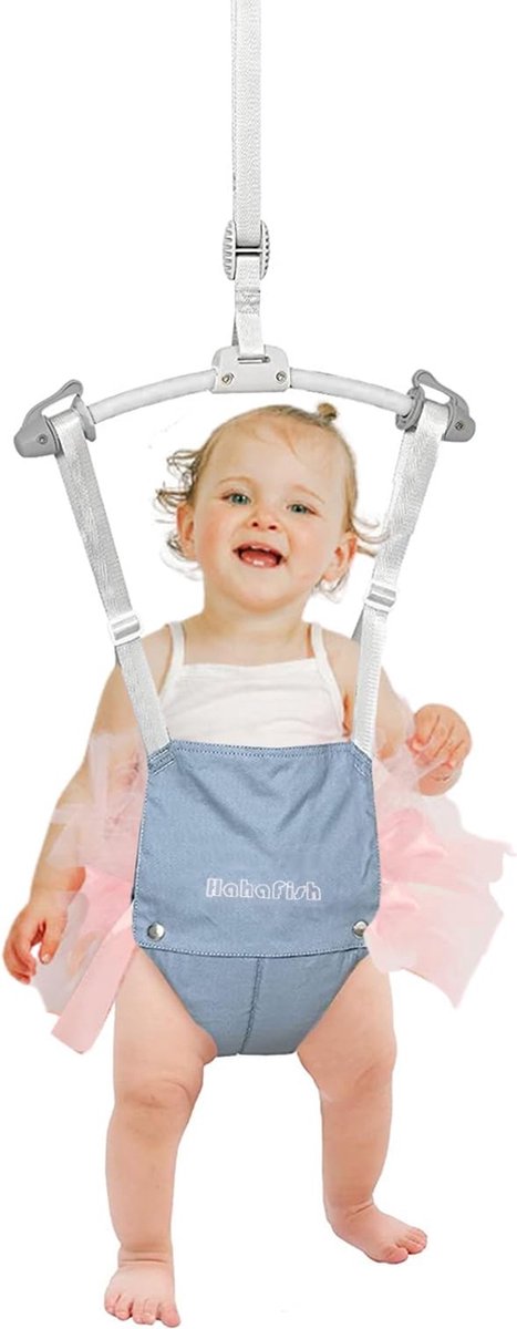 Baby jumper - Doorway jumper - Door hopper - For toddlers - Suitable for 4-24 months - Max. 13 kg - Adjustable height - Steel frame - Blue