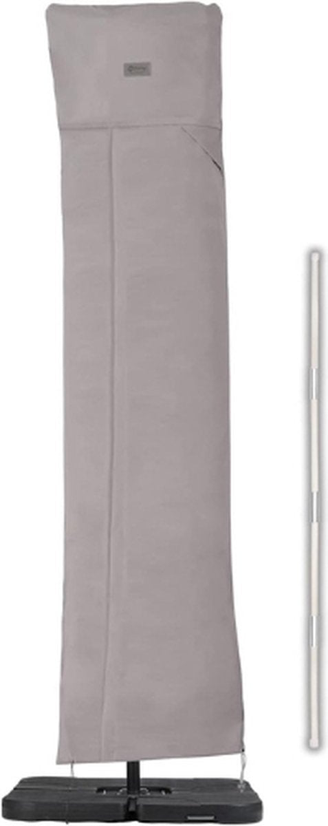 Weersbestendige parasolhoes - 260x65cm hoes voor parasol - Waterafstotend - Grijs