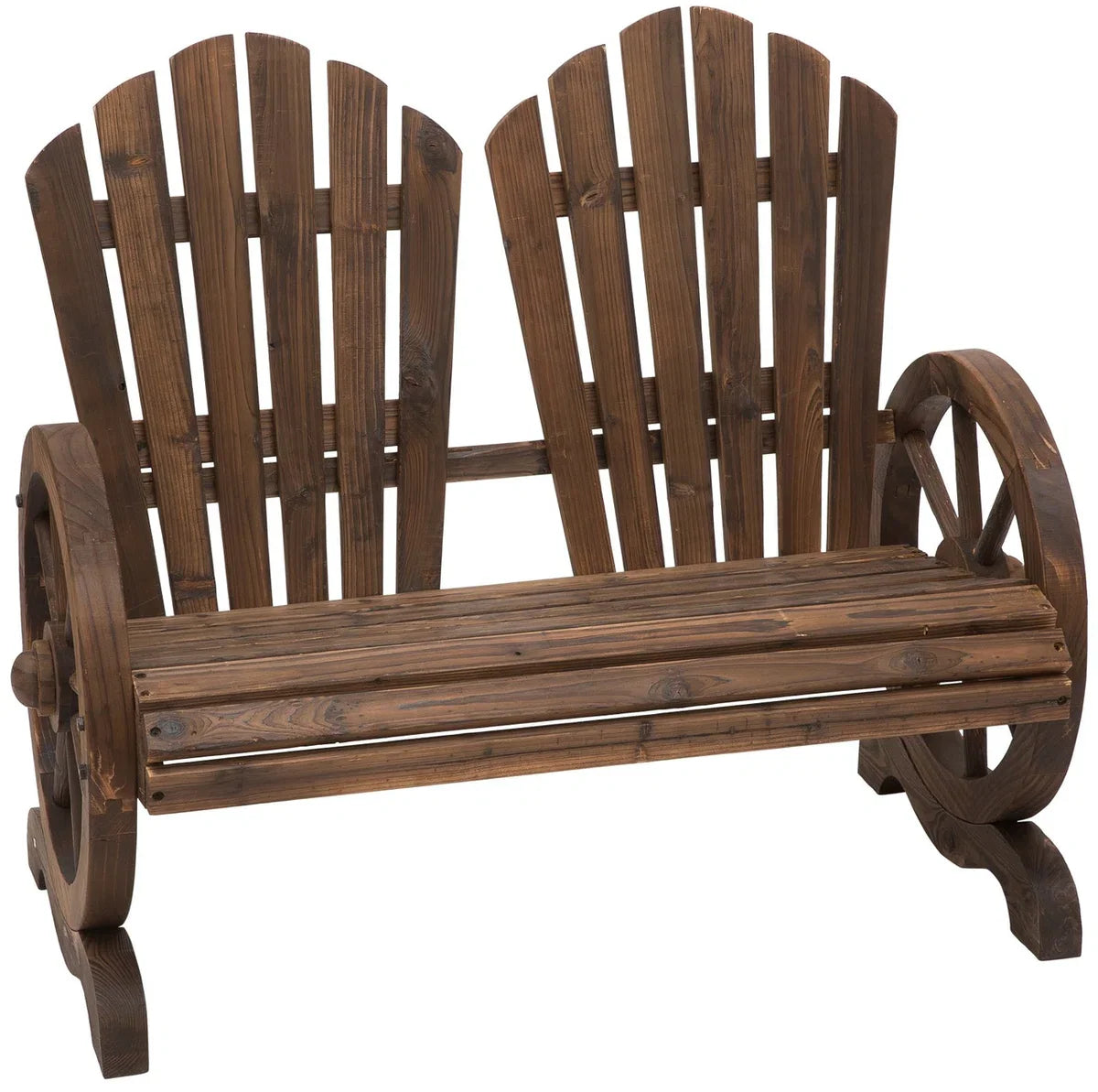 Houten tuinbank - Tuinmeubilair - Bankje - Donkerbruin - Tuinmeubelen - Tuintje - L108 x B66 x H95 cm
