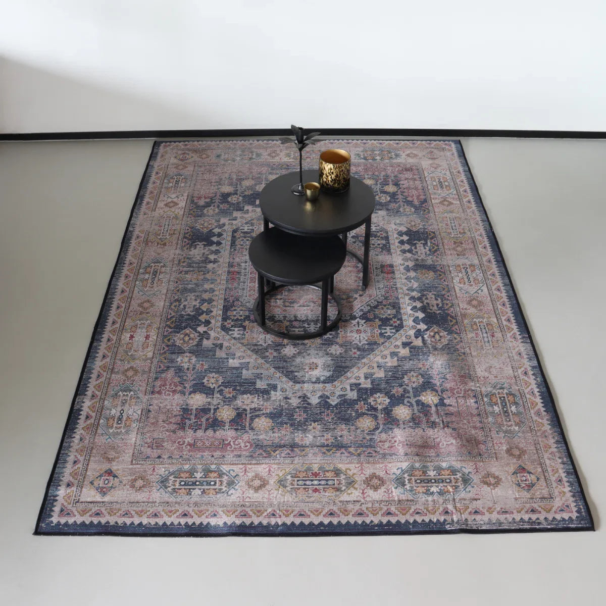 Vintage vloerkleed 200x300cm rood blauw Perzisch oosters tapijt