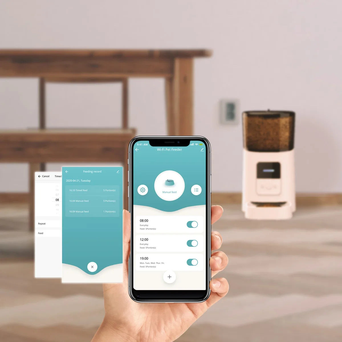 Lovely Pets – voerautomaat met smartphonebesturing – automatische voerbak – automatisch voedingsschema; plan vaste eetmomenten – voerbak voor kat en hond – inhoud 6L - wit