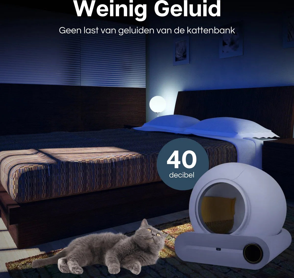 Self-Cleaning Litter Box XXL - 65L - Automatic - Electric Litter Box - Incl. App - White