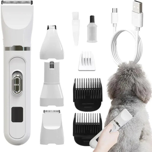 Hair trimmer - Pet hair remover - 3 Pieces Pet Clippers White Small Dog Shaver Ceramic