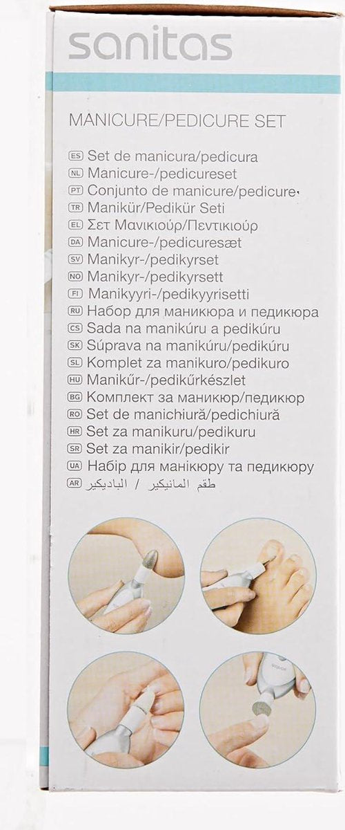 Manicure set Electric nail care set with 7 attachments - White/Silver