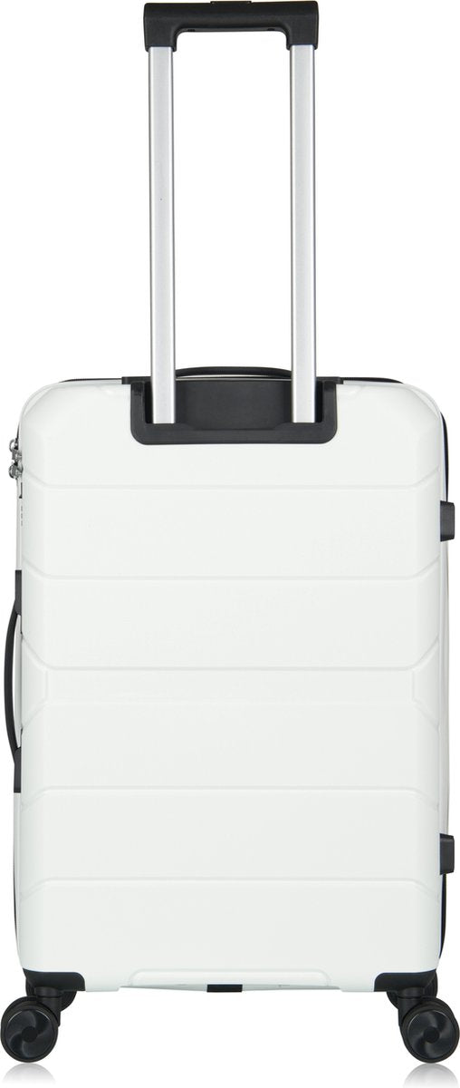Traveller M-Series Reiskoffer 24' - 65L - 66x43x26 cm - Lichtgewicht Harde Koffer - Wit - Met Ingebouwd TSA Slot - Ideaal voor Vliegtuig en Vakanties