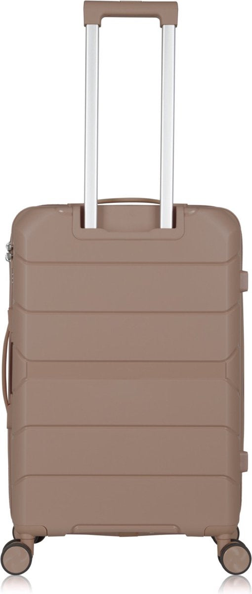 Traveller Set 2xM Reiskoffers 24" - 65L - Lichtgewicht Harde Koffers - Lichtbruin - Met Ingebouwd TSA Slot - Voor Vakanties en Weekendtrips