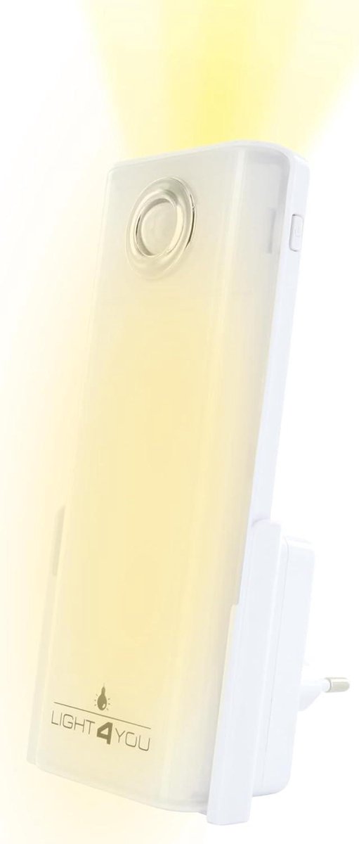LED Nachtlampje 4-in-1 Multifunctionele Lamp - Stopcontactlamp - Noodlamp Zaklamp - Bewegingssensor Oplaadbaar - Inductie Oplaadfunctie