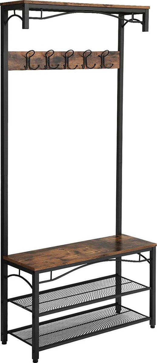 Coat Rack with Bench and Shoe Storage