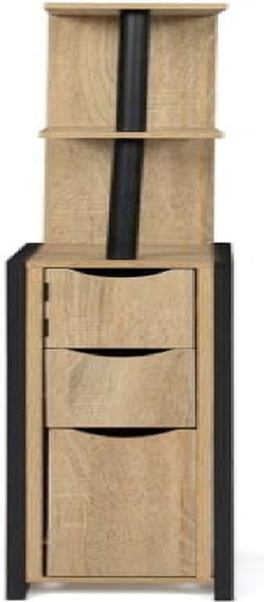 WC-kast met 3 deuren Detroit met planken in industrieel design