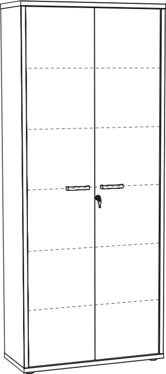 High dense office cabinet Roland Black - Vintage - Width 90 cm - Height 216 cm - Depth 40 cm - With shelves - With hinged doors