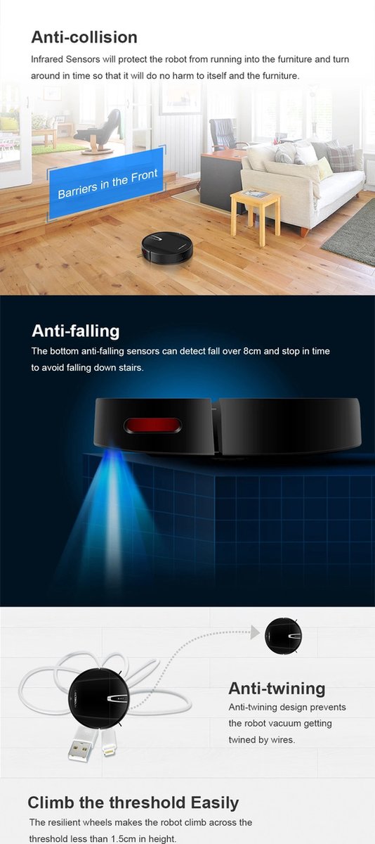 V3S PRO Robot Vacuum Cleaner - Smart Mapping - New Powerful Model - Dry and Wet Mopping Combo - WiFi App - Brushless Motor - Works with Alexa and Google Assistant - Ideal for Pet Hair - Carpet - Hard Floor