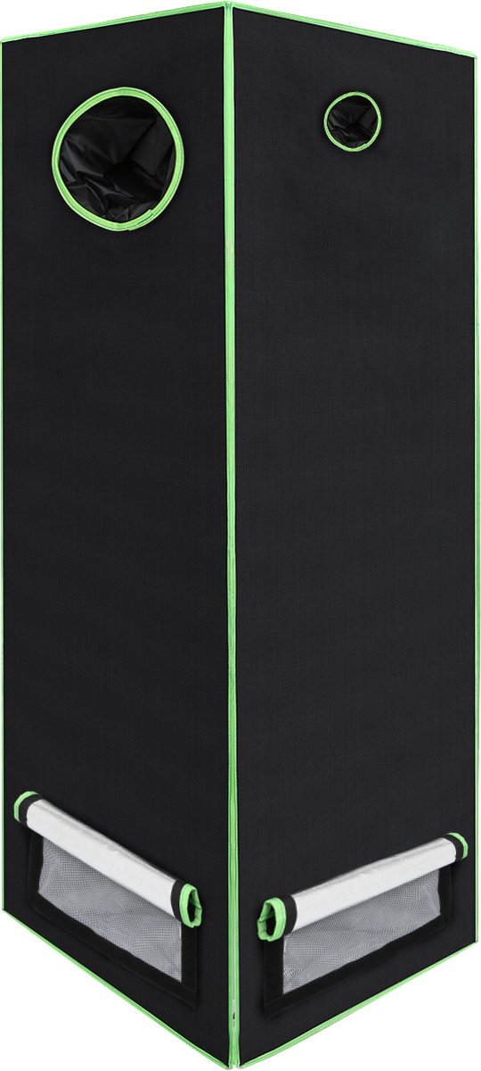 Indoor kweekkast - 60 x 60 x 180 cm - Indoor Growtent - Kweekbox voor planten - planten kweken - Zwart&Groen - 2-in-1 kweekkast - Planten Dark Room - Kas - Waterdicht
