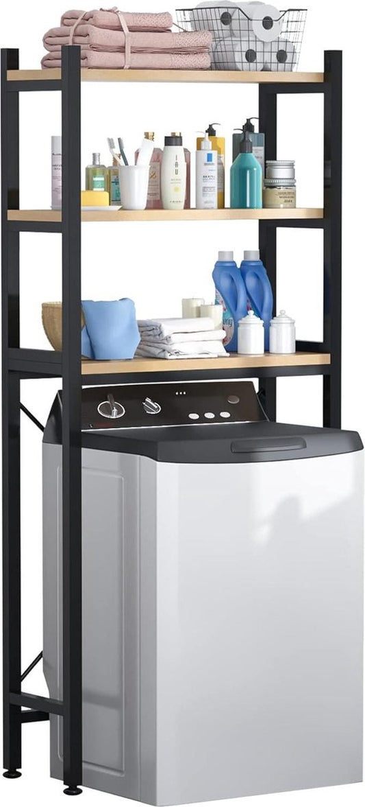 About the Clamshell Washing Machine Storage Rack - Space-saving and multifunctional - Bathroom Storage Rack - Black Washing Machine Rack