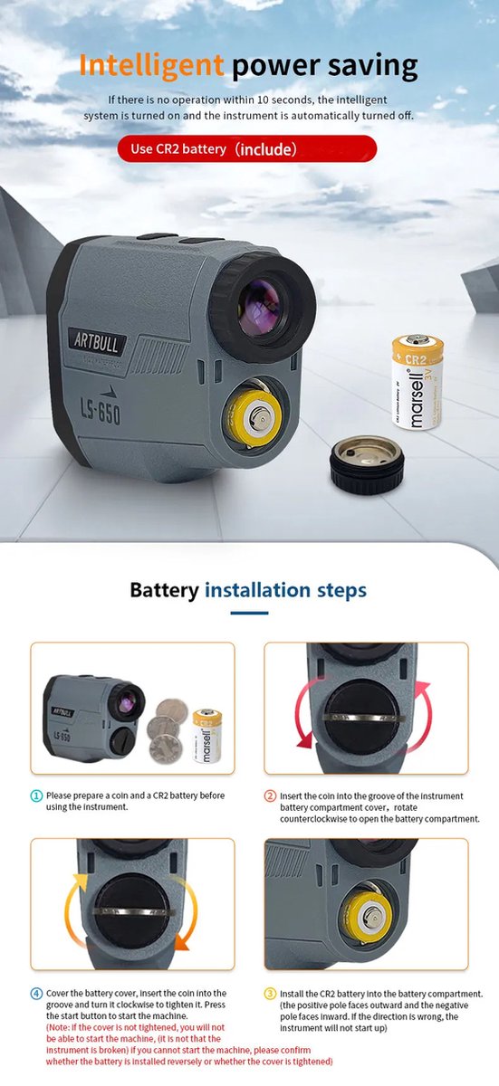 Afstandsmeter Golf - Laser Afstandsmeter Golfpro - 650M - Golftrainingsmateriaal - Golf Accessoires - vlag-lock - meerdere modi mogelijk