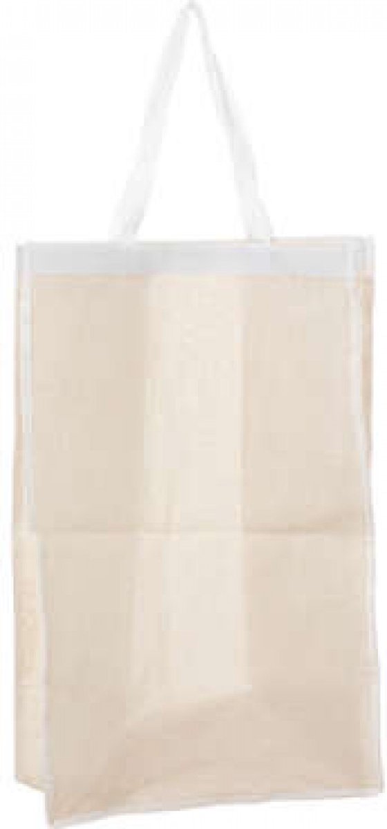 Zwarte bamboe wasmand 75 Ltr met deksel en waszak 40x38x58 cm - Zwart