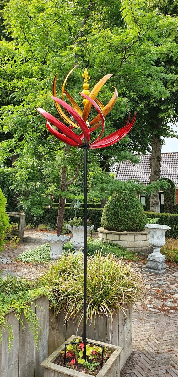 WINDMOLEN / ROOD / TUINSTEKER /METAAL / TUINSTEKER / GEPOEDERCOAT // WINDSPINNER