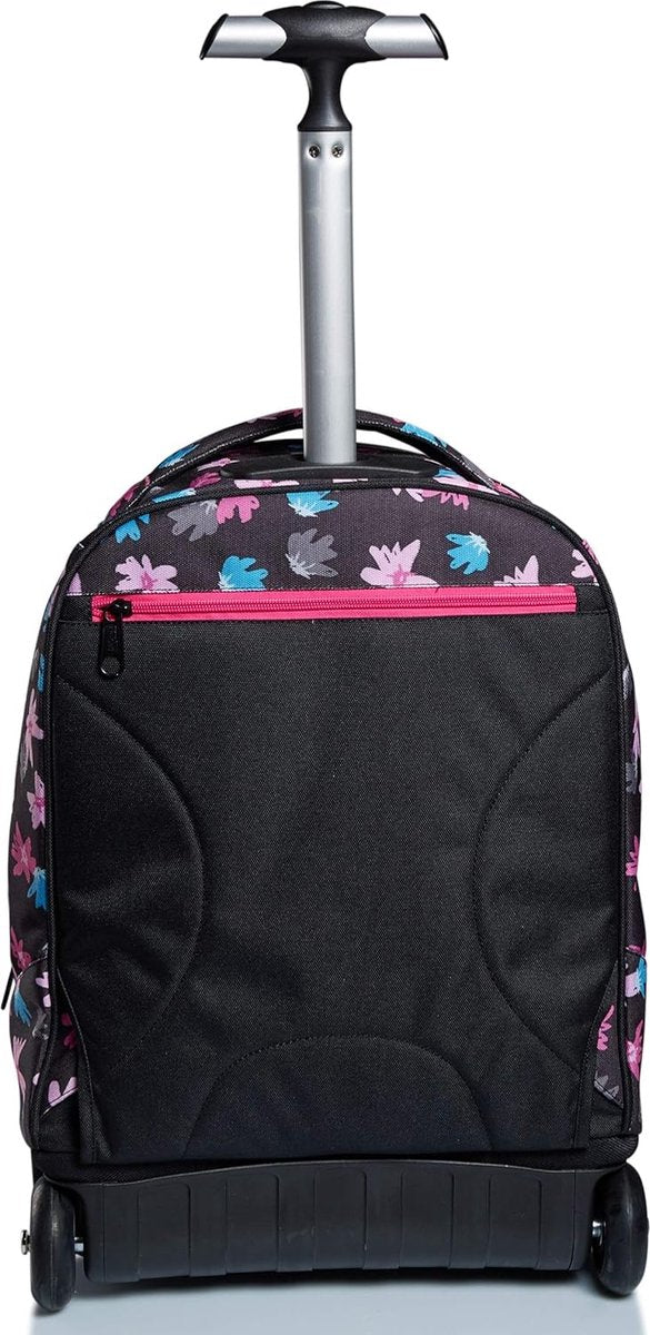 Trolley, 2-in-1, schooltas op wielen, rugzak met trolleyfunctie voor kinderen, vanaf groep 1, voor school, reizen, meisjes & jongens; veelkleurig