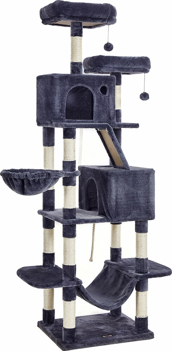 Scratching Post Tall XL Cat Tree Smoke Grey, 206cm