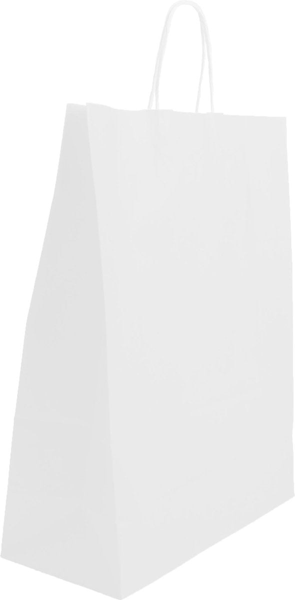 Papieren draagtas wit - 230x320 mm - Per 100 stuks