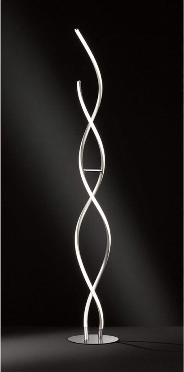 Modern LED Floor Lamp 130 cm with foot switch - Lasts 15 years - Bonney - Metal silver