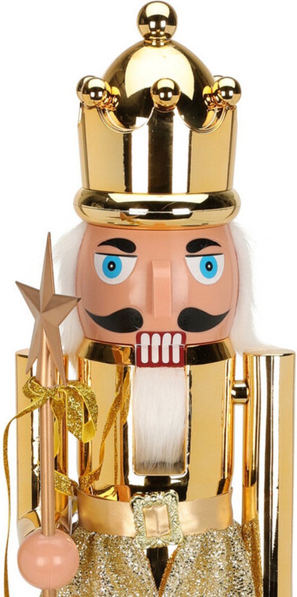 Notenkraker decoratie figuur/beeld - 80 cm - goud - kunststof - Kerst