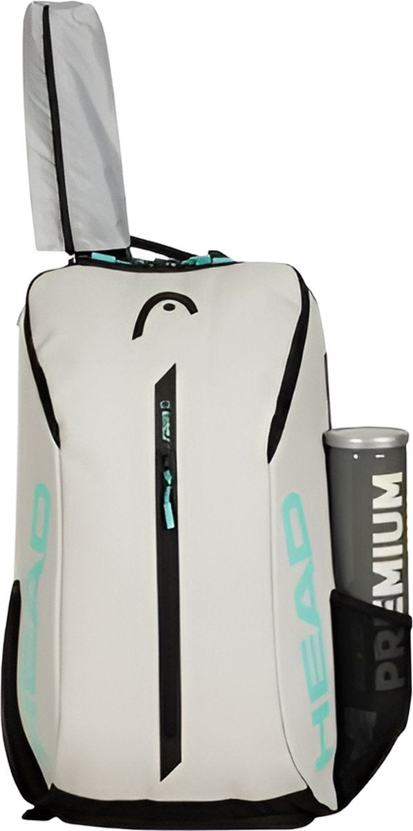 E-Shop4u - Tennistas - Tour Serie 1-2 Rugzak - Tennisschoen & Racket Vak - Tennis Racket Tas - Toernooi Sportrugzak - 25L - Grijs - Squash-Tennis-Badminton-Pickleball-Padel