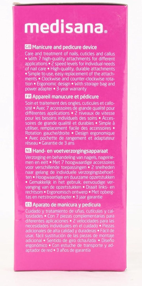 Manicureset Elektrische Manicure- en Pedicureset met 7 Nagelverzorgingshulpstukken - 2 Snelheidsinstellingen voor Nagels, Nagelriemen en Eelt