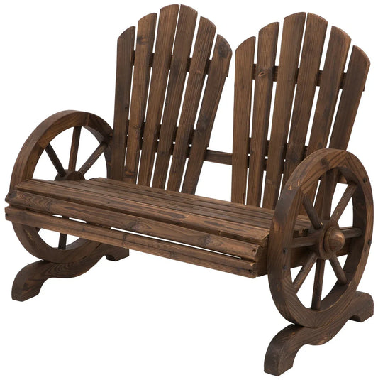 Houten tuinbank - Tuinmeubilair - Bankje - Donkerbruin - Tuinmeubelen - Tuintje - L108 x B66 x H95 cm