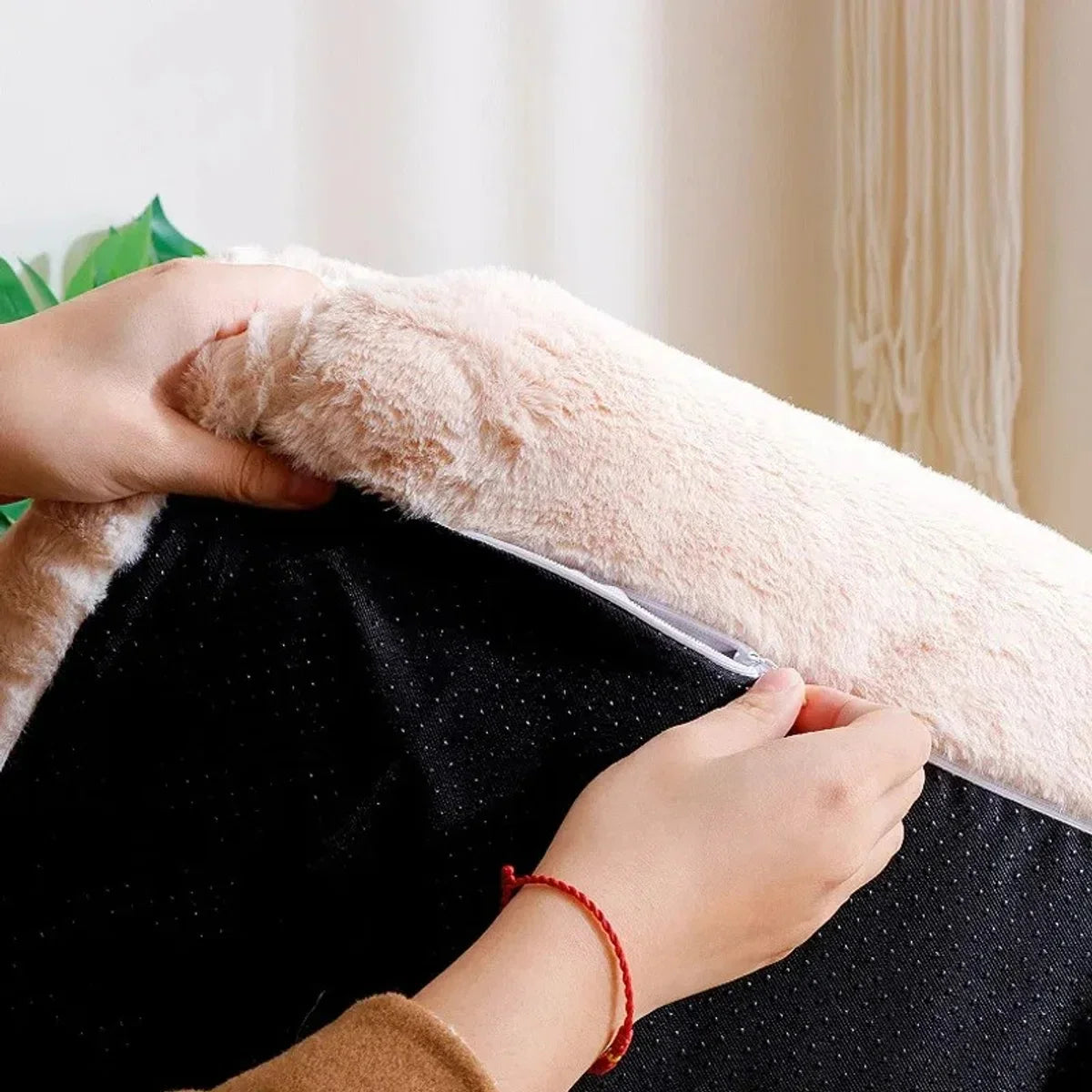 Luxe Kattenmand - Kattenbed - Kattensofa - Huisdier Bed Voor Kleine Middelgrote Honden Katten - Comfortabele Pluche - 55x38x18cm - Roze