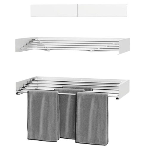 Milano Luxe Wanddroogrek – Wit/Zilver