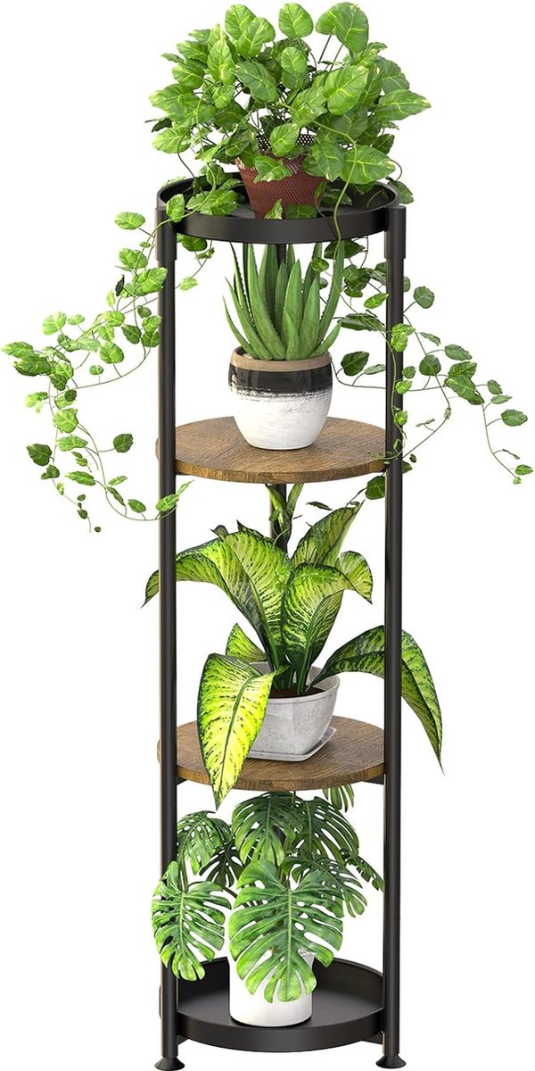 4-Tier High Metal Plant Stand Indoor Outdoor, Plantenrek, Hoek Plantenstandaard, Display Rek, Roestvrij IJzeren Bloempothouder, Rek voor Patio, Balkon, Tuin