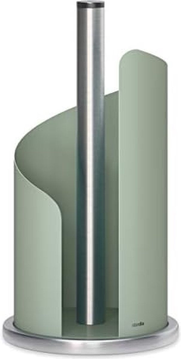 Keukenrolhouder RVS mat H 30 Ø 15 cm rolhouder papierrolhouder voor keukenrolhouder staand (Groen)