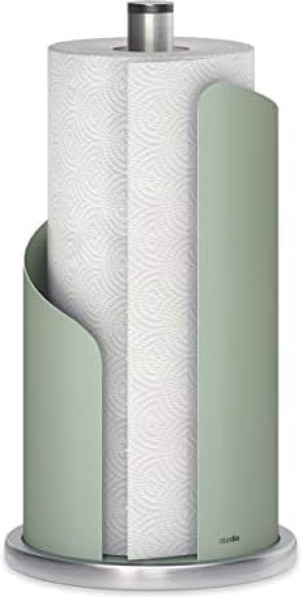 Keukenrolhouder RVS mat H 30 Ø 15 cm rolhouder papierrolhouder voor keukenrolhouder staand (Groen)
