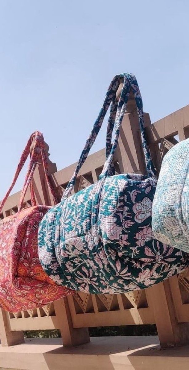 Weekendtas - Schoudertas - India - Luiertas - Groot - Dufflebag - Groen Roze bloemen