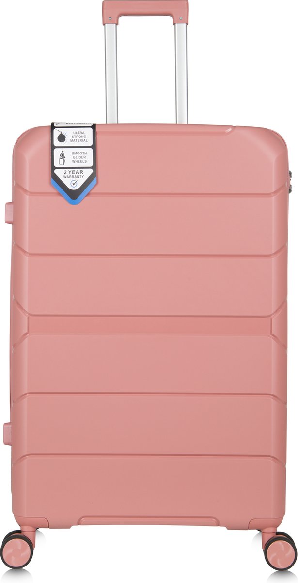 Traveller L-Serie Reiskoffer 28' - 93L - 75x49x30 cm - Lichtgewicht Harde Koffer - Roze - Met Ingebouwd TSA Slot - Voor Lange Vakanties