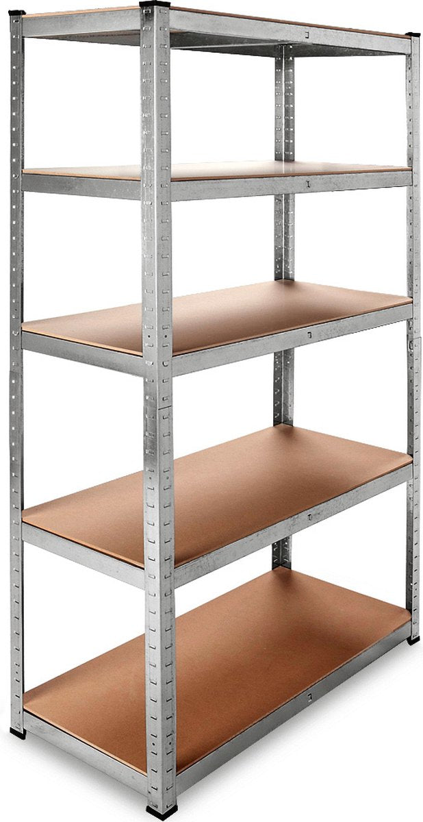 7House Heavy-Duty Metalen Opbergrek/Stellingkast met 5 legborden - 875kg draagvermogen - (HxBxD) 180x90x60 cm - 175kg per plank