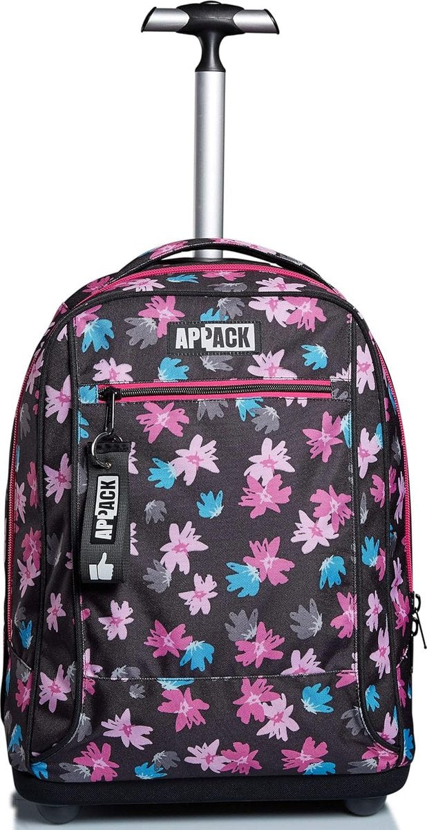 Trolley, 2-in-1, schooltas op wielen, rugzak met trolleyfunctie voor kinderen, vanaf groep 1, voor school, reizen, meisjes & jongens; veelkleurig