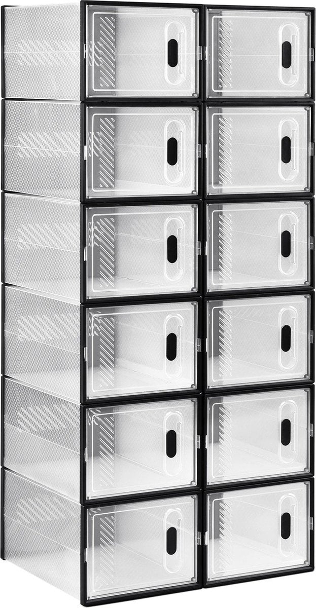 SPARK JOY® - Schoenendoos - Schoen Opbergsysteem - Opvouwbaar - 12 Stuks - 35x25x19 cm - Met Magnetische Deur