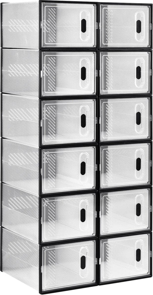 SPARK JOY® - Schoenenkast - Schoenen Opbergsysteem - Opvouwbaar - 12 Stuks - 35x25x19 cm - Met Magnetische Deur