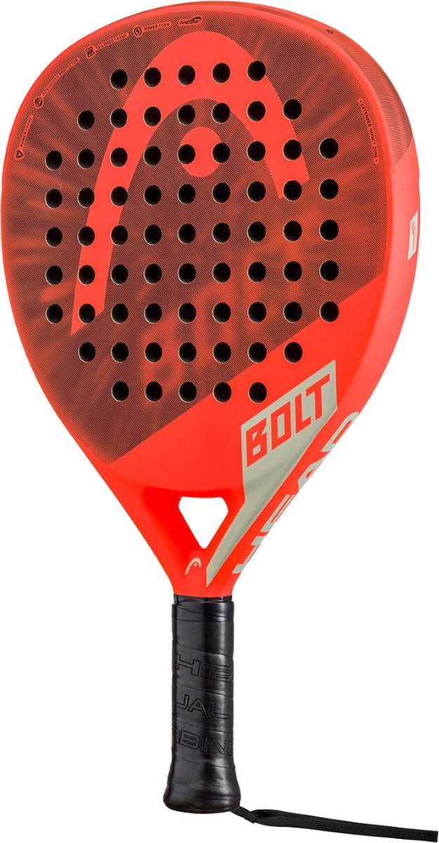 Padel racket - Head Bolt 2023 - Rood & Zwart - Padelrackets Head - Heren & Dames
