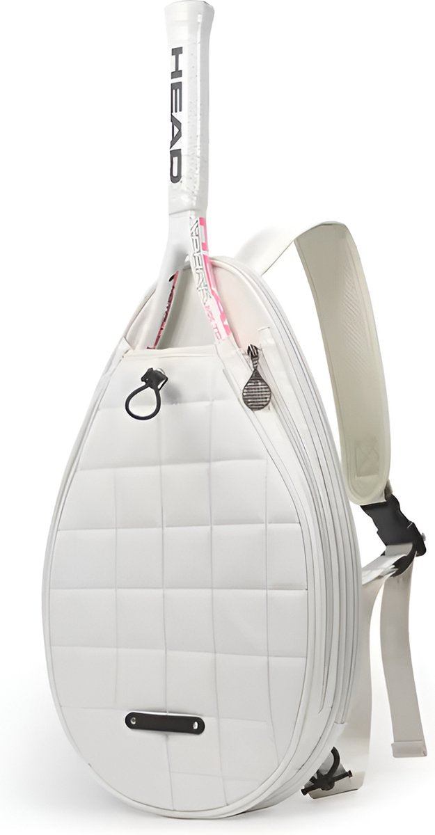 E-Shop4u - Tennis bag - Tennis backpack - Tennis - Backpack - Sports bag - Racket - Badminton - Tennis racket - Sport - Men - Women - White - 47 x 29 x 8 cm - Nylon - Polyester - Water resistant - Free Shipping
