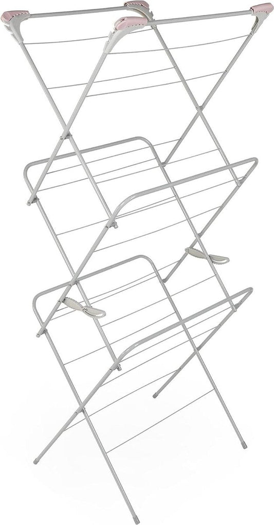 Drogenrek met drie niveaus - 15 meter drooglengte - Roze/Grijs - Binnen & Buiten