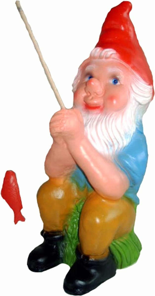 Garden Gnome - Fishing - 37 cm - Plastic - for indoor and outdoor use - funny garden gnome