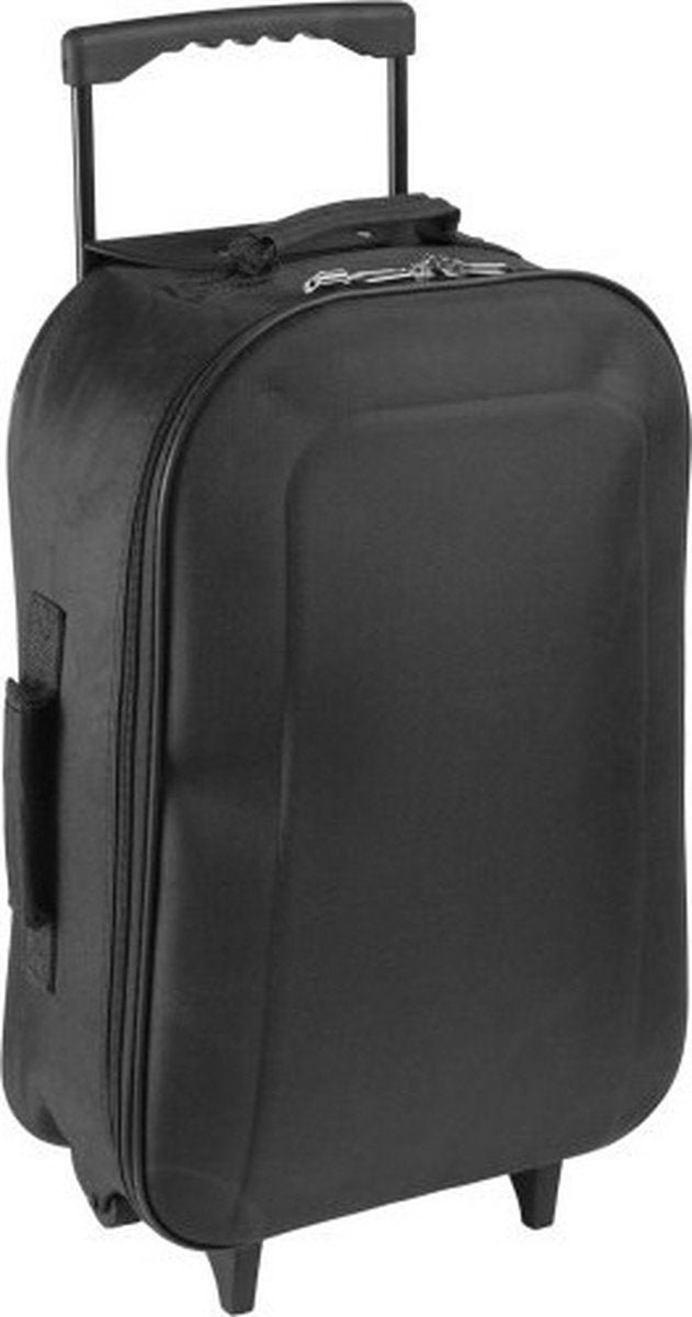 Carry-on koffer/trolley - zwart - 35 x 15 x 46 cm - Reistassen met wielen
