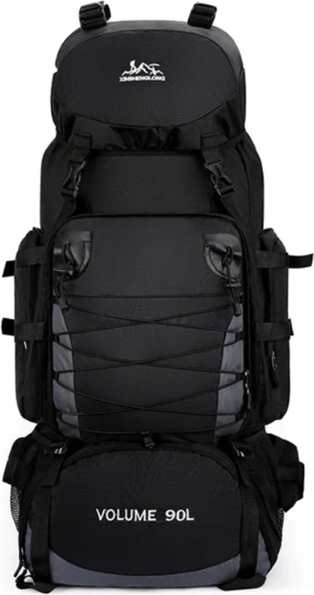 E-Shop4u® - 90L - Rugzak - Backpacks - Militair - Tactisch - Rugzak - Zwart - Wandelen - Kamperen - Survival - Outdoor - Trekking - 600D Polyester - Backpack Organizer