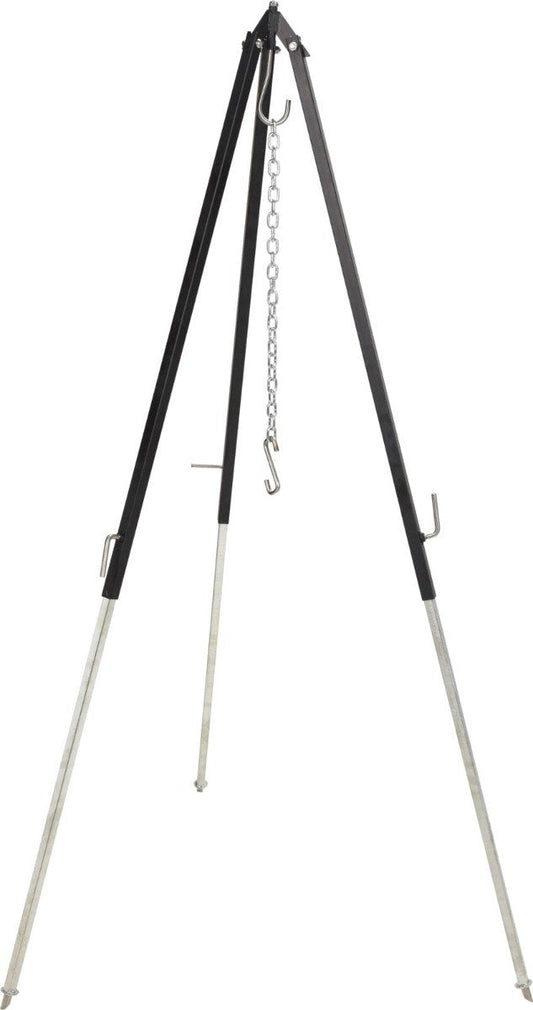 Tripodstandaard voor Dutch Oven - 150 cm H - incl. ketting en haak voor bevestiging van de Dutch oven