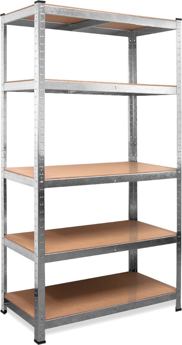 7House Heavy-Duty Metalen Opbergrek/Stellingkast met 5 legborden - 875kg draagvermogen - (HxBxD) 180x90x60 cm - 175kg per plank