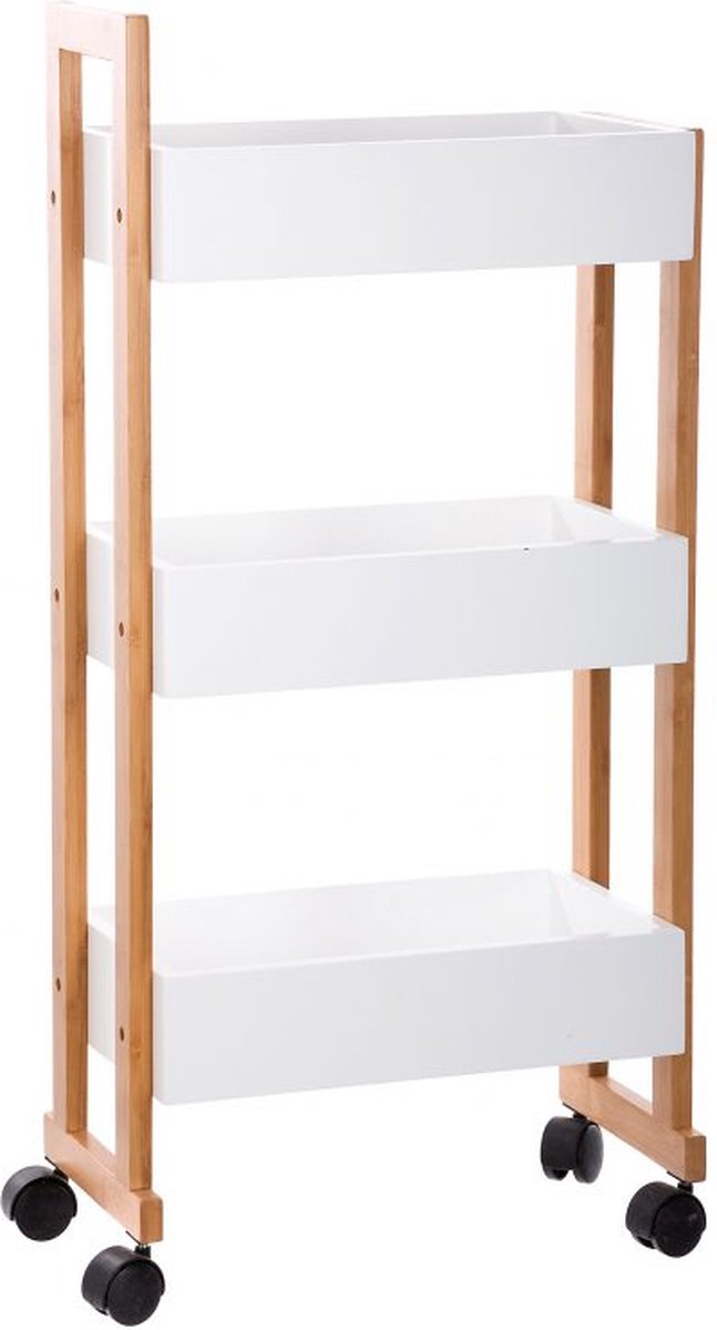 Kitchen trolley / bathroom cart – White – 38x20x80 cm