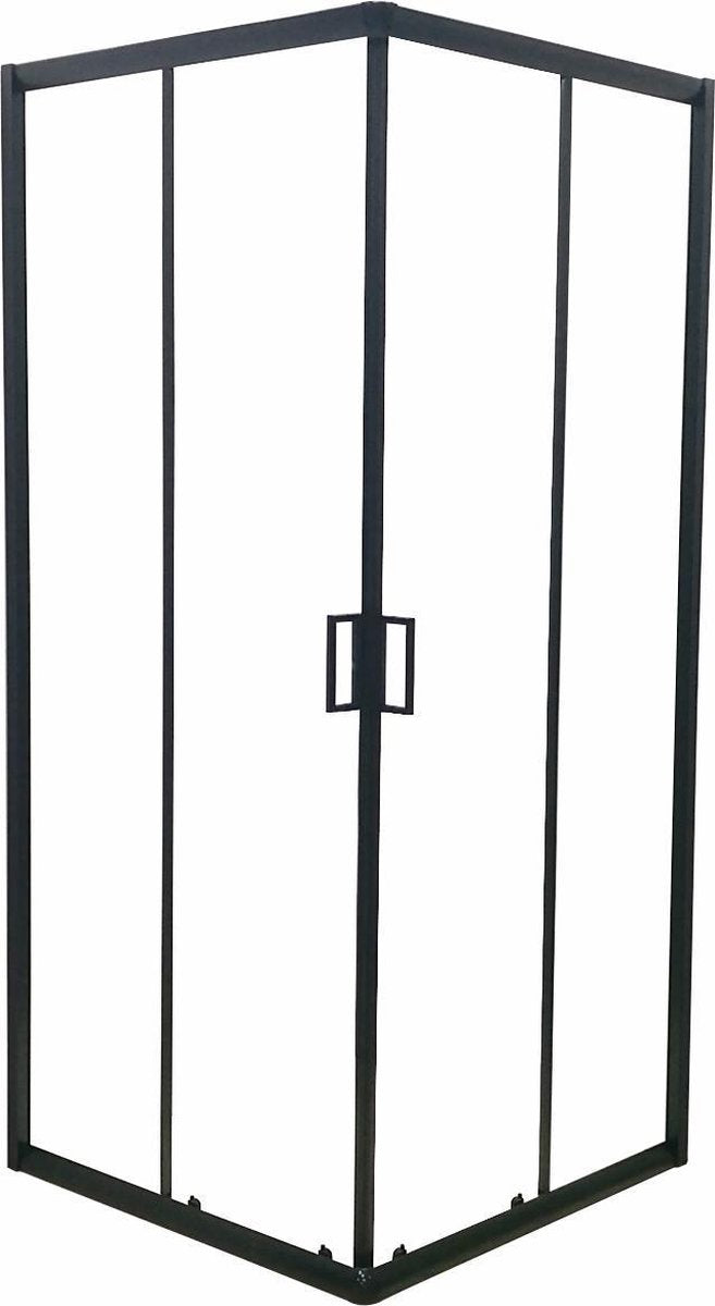 Douchecabine Vierkant - 90x90x200cm 6 mm - Nano Anti-Kalk Veiligheidsglas - Zwart Aluminium Omlijsting