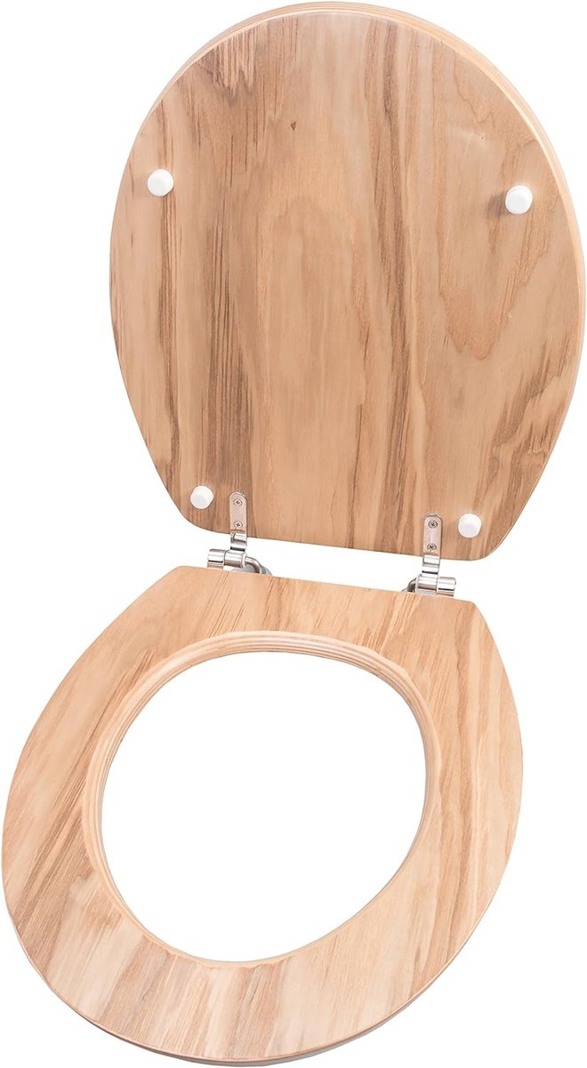 WC-bril "Ligna" - hoogwaardig echt hout - eiken - comfortabel zitgevoel - elegante houtlook past in elke badkamer / toiletbril / toiletdeksel / KSLIGE